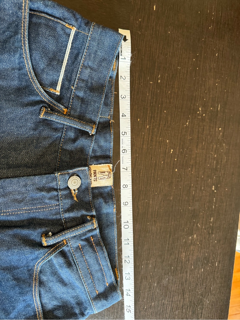 Slim Men's Jeans in Dark Blue with Contrast Stitching